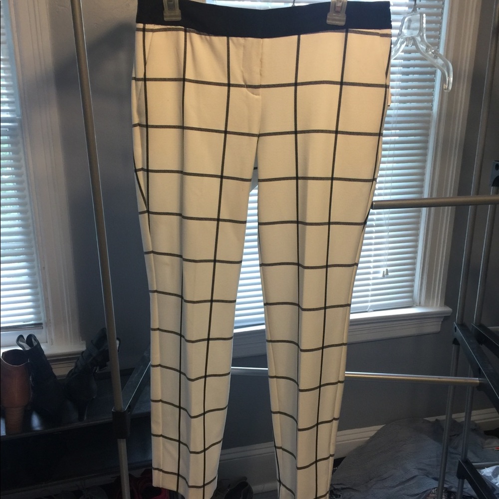 Ankle length dress pants.